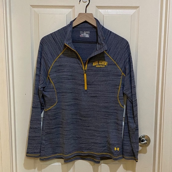 Naval Academy-Annapolis-Under Armour-Quarter Zip-Yellow/Blue-Women's‎ 2XL - Picture 1 of 6